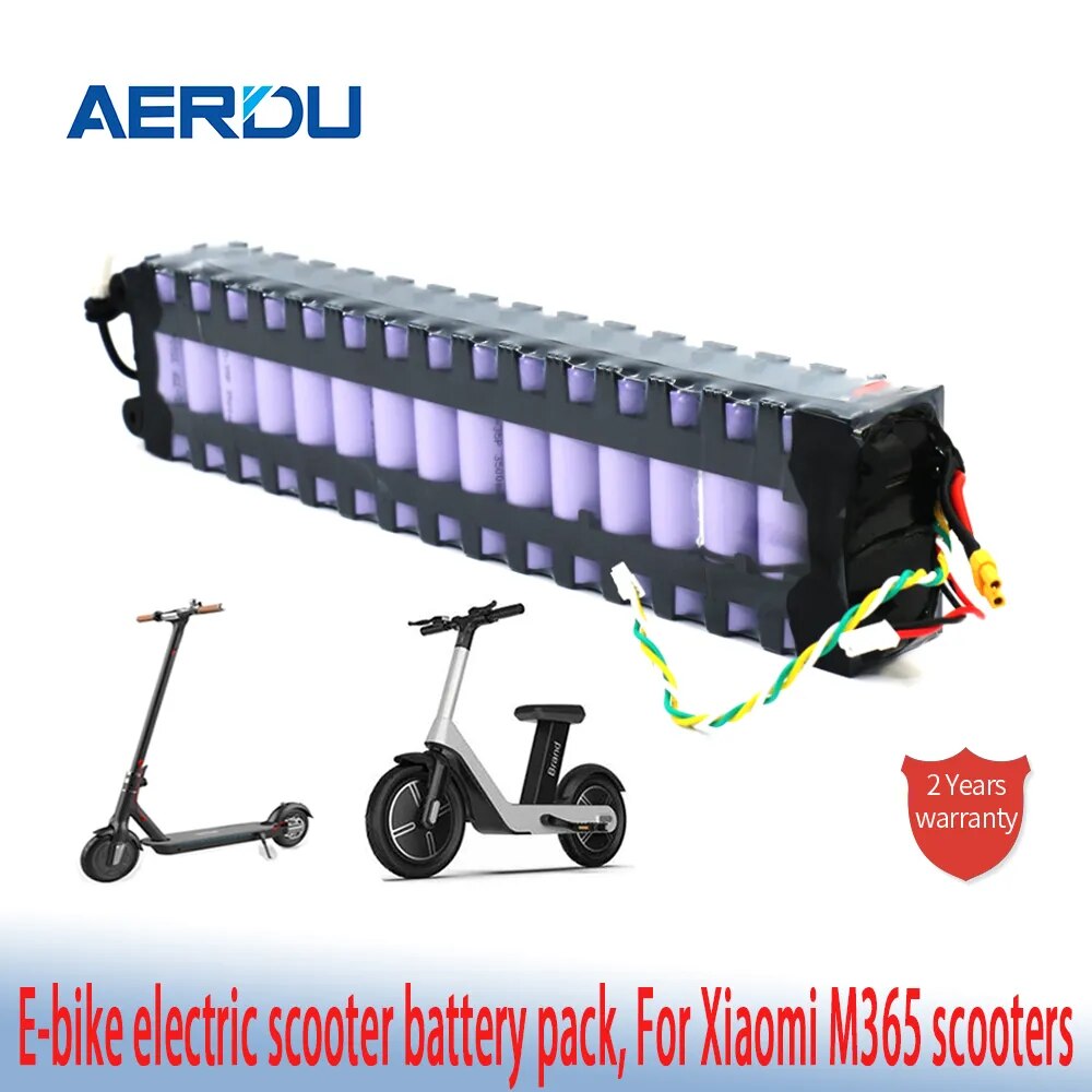 AERDU 10S3P 36V 10.5Ah 42V Lithium Battery Pack for Xiaomi Mijia M365 Scooter with Communication Connector Match with Original AERDU 10S3P 36V 10.5Ah 42V Lithium Battery Pack for Xiaomi Mijia M365 Scooter with Communication Connector Match with Original